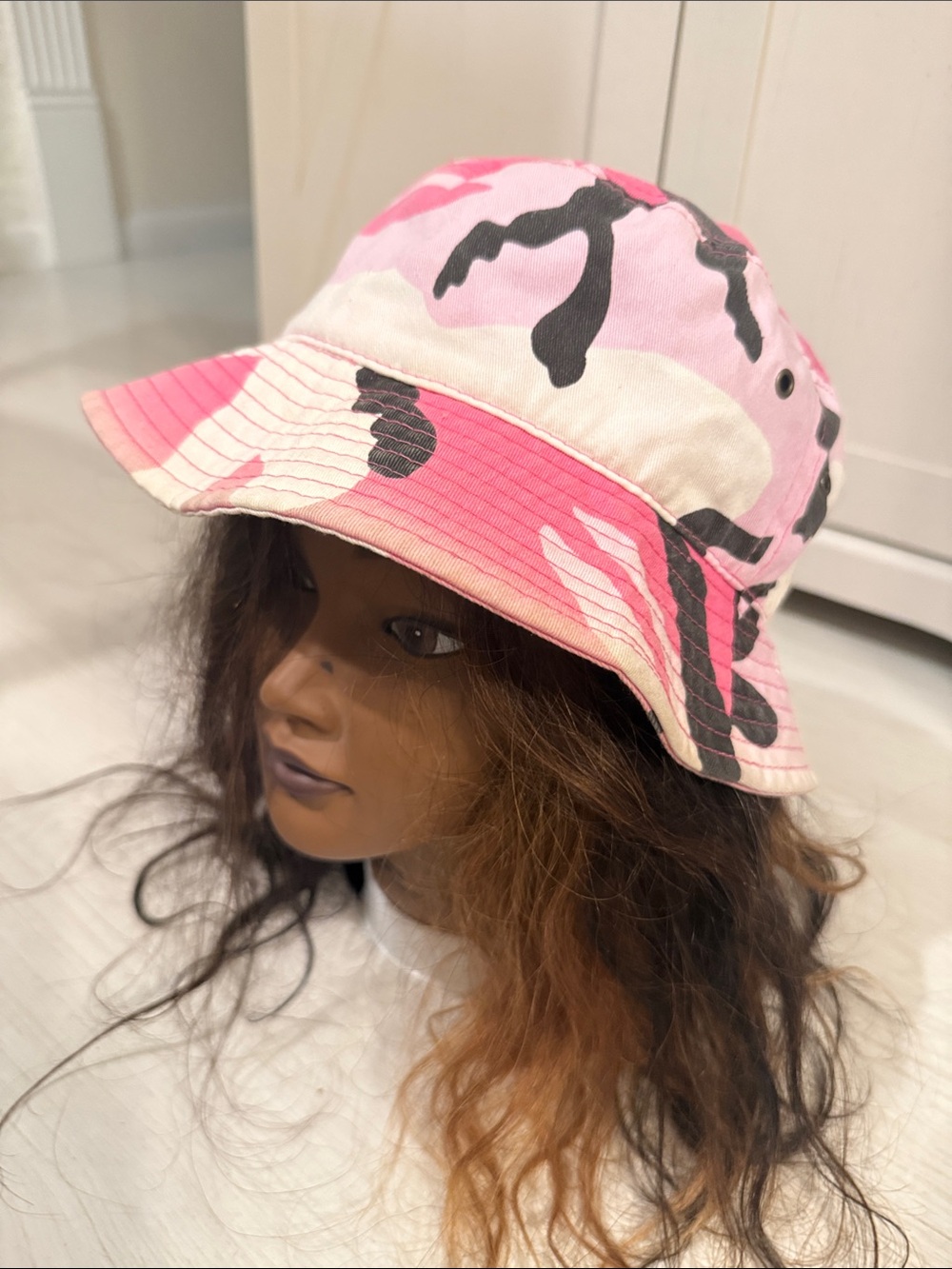 Newhattan Pink Camouflage Bucket Hat